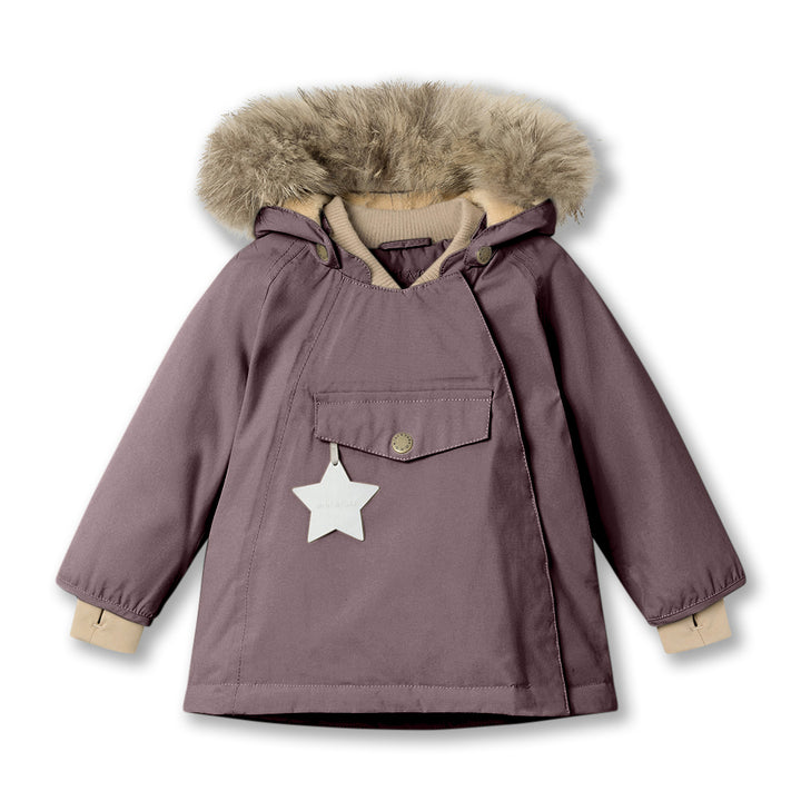 MINI A TURE Kids WANG Winter Jacket w/ Fur Hat - Peppercorn Plum