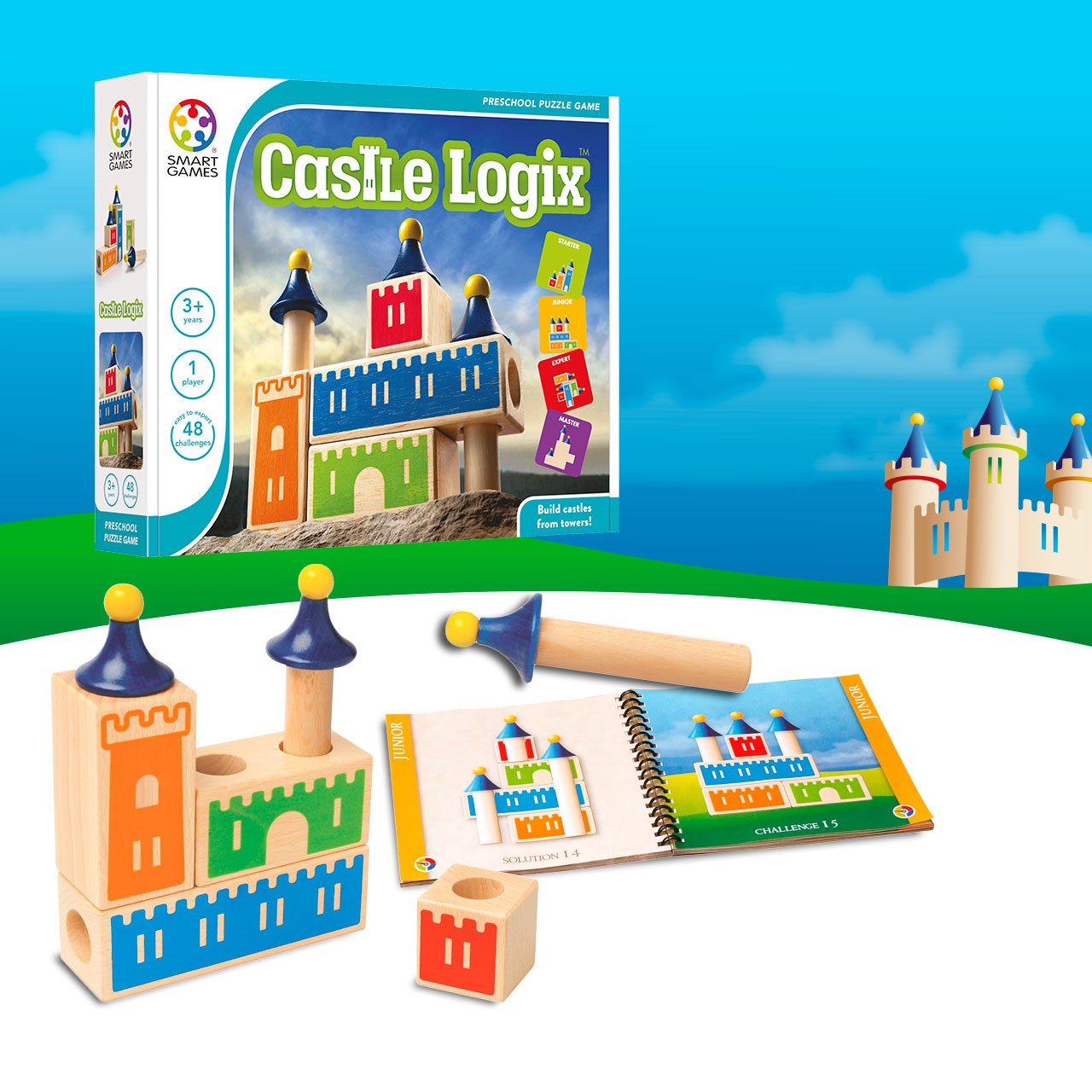 Smart Games | Premium Wood Blocks - Castle Logix