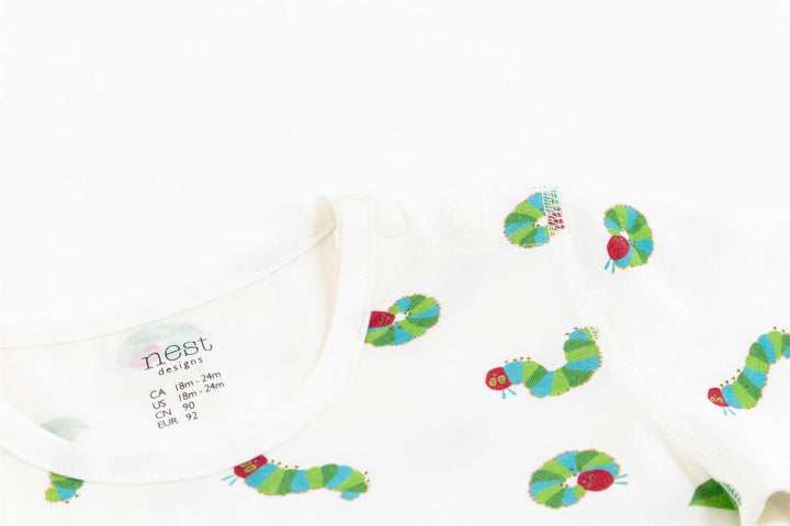 Nest Designs Kids/Baby Short Sleeve Two-Piece PJ Set (Bamboo Jersey) - Eric Carle Curly Caterpillar
