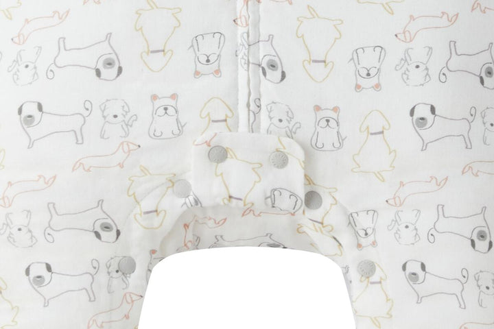 Nest Designs Kids 1.0 TOG Bamboo Long Sleeve Footed Sleep Suit - Puppy white