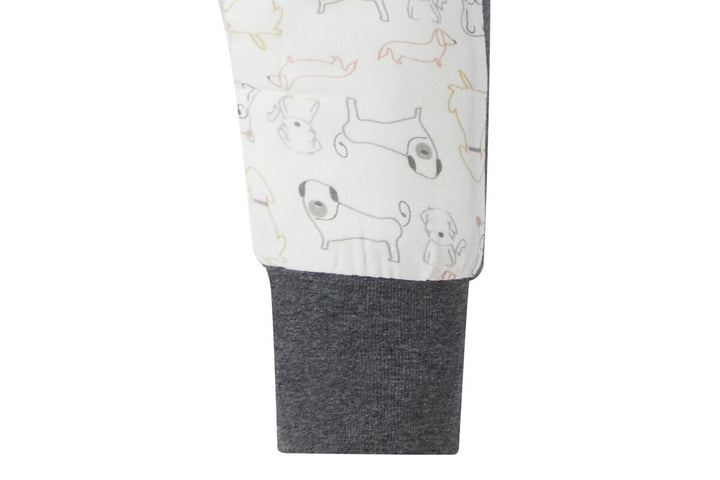 Nest Designs Kids 1.0 TOG Bamboo Long Sleeve Footed Sleep Suit - Puppy white