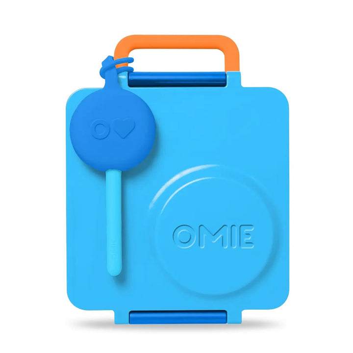 OmieBox Lunch Box with Fork, Spoon + Pod Set - Blue Sky 3-7Y