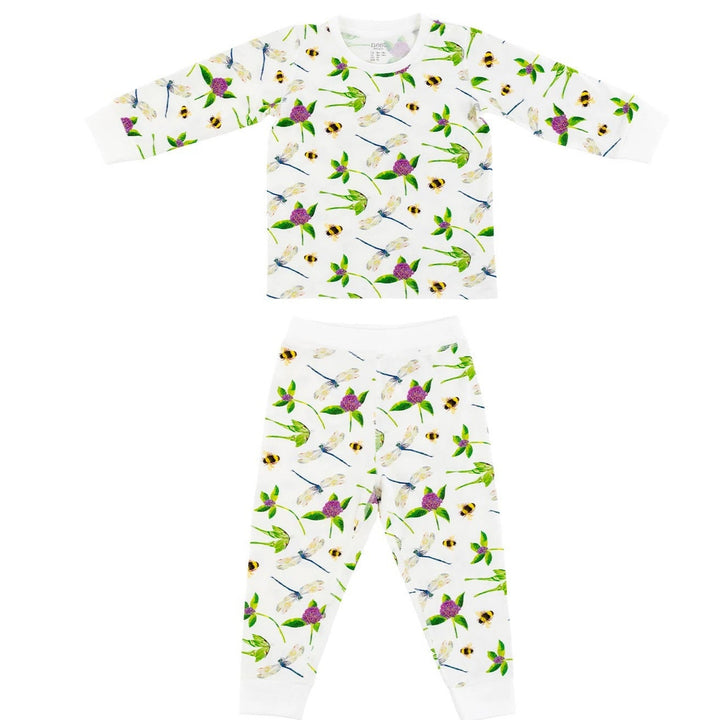 Nest Designs Kids/Baby Two-Piece Long Sleeve PJ Set (Bamboo Jersey) - Eric Carle Garden Flight
