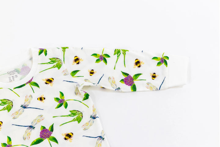 Nest Designs Kids/Baby Two-Piece Long Sleeve PJ Set (Bamboo Jersey) - Eric Carle Garden Flight