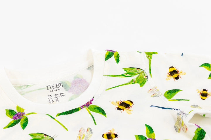 Nest Designs Kids/Baby Two-Piece Long Sleeve PJ Set (Bamboo Jersey) - Eric Carle Garden Flight