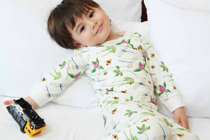 Nest Designs Kids/Baby Two-Piece Long Sleeve PJ Set (Bamboo Jersey) - Eric Carle Garden Flight