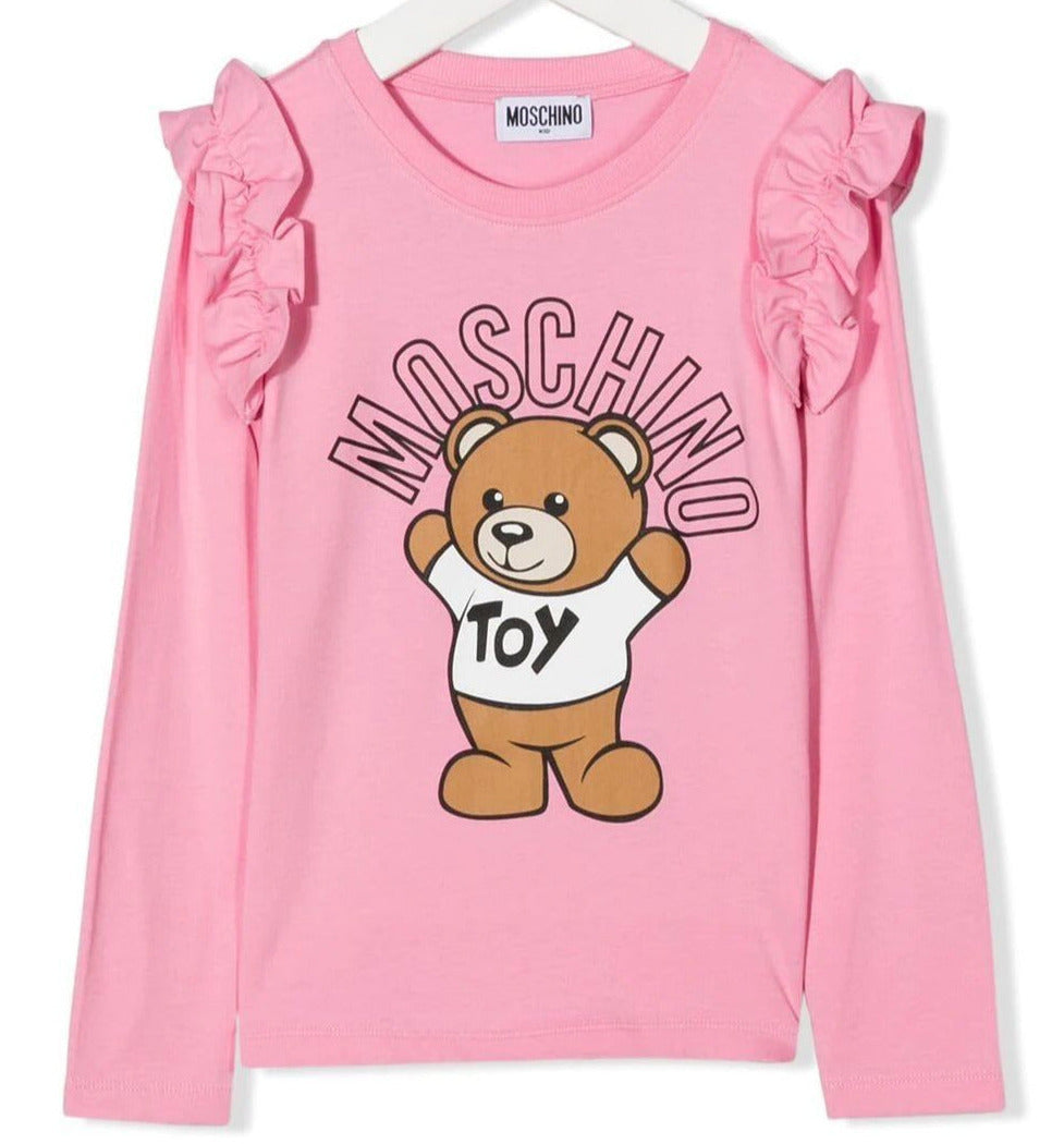 Moschino Kids Girls Pink Teddy Bear Logo T-Shirt & Leggings
