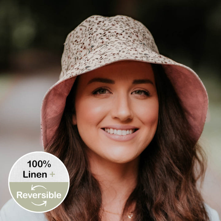 Bedhead Ladies UPF50+ VACATIONER Reversible Sun Hat - Lucy / Rosa