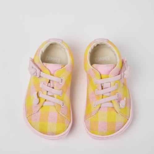 Pink and top yellow shoes