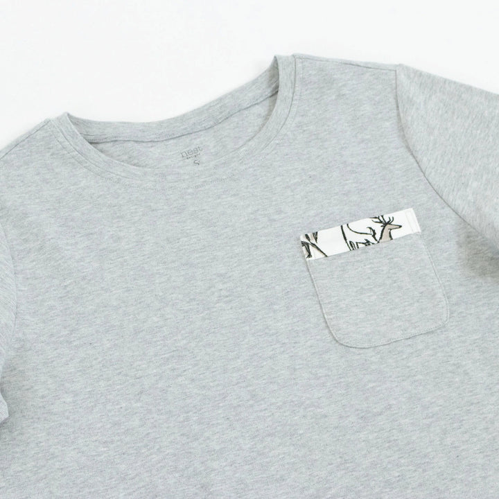 Nest Designs Women's Organic Cotton Long Sleeve Pocket Tee PJ Set - Dear Oh Deer