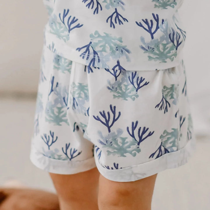 Nest Designs Kids/Baby Bamboo Jersey Shorts - Blue Reef
