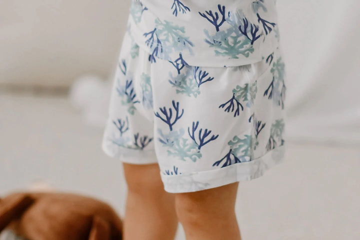 Nest Designs Kids/Baby Bamboo Jersey Shorts - Blue Reef