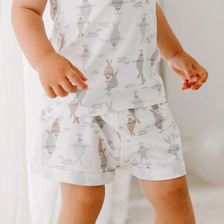 Nest Designs Kids/Baby Bamboo Jersey Shorts - Ocean Float