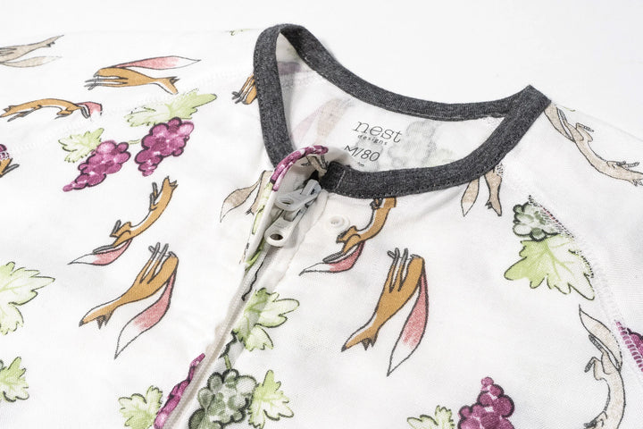 Nest Designs Baby 0.25 TOG Bamboo Silk Short Sleeve Sleep Bag - The Fox & The Grapes