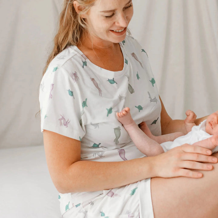 Nest Designs Women's Bamboo Jersey Short Sleeve PJ Set - The Tortoise & The Hare