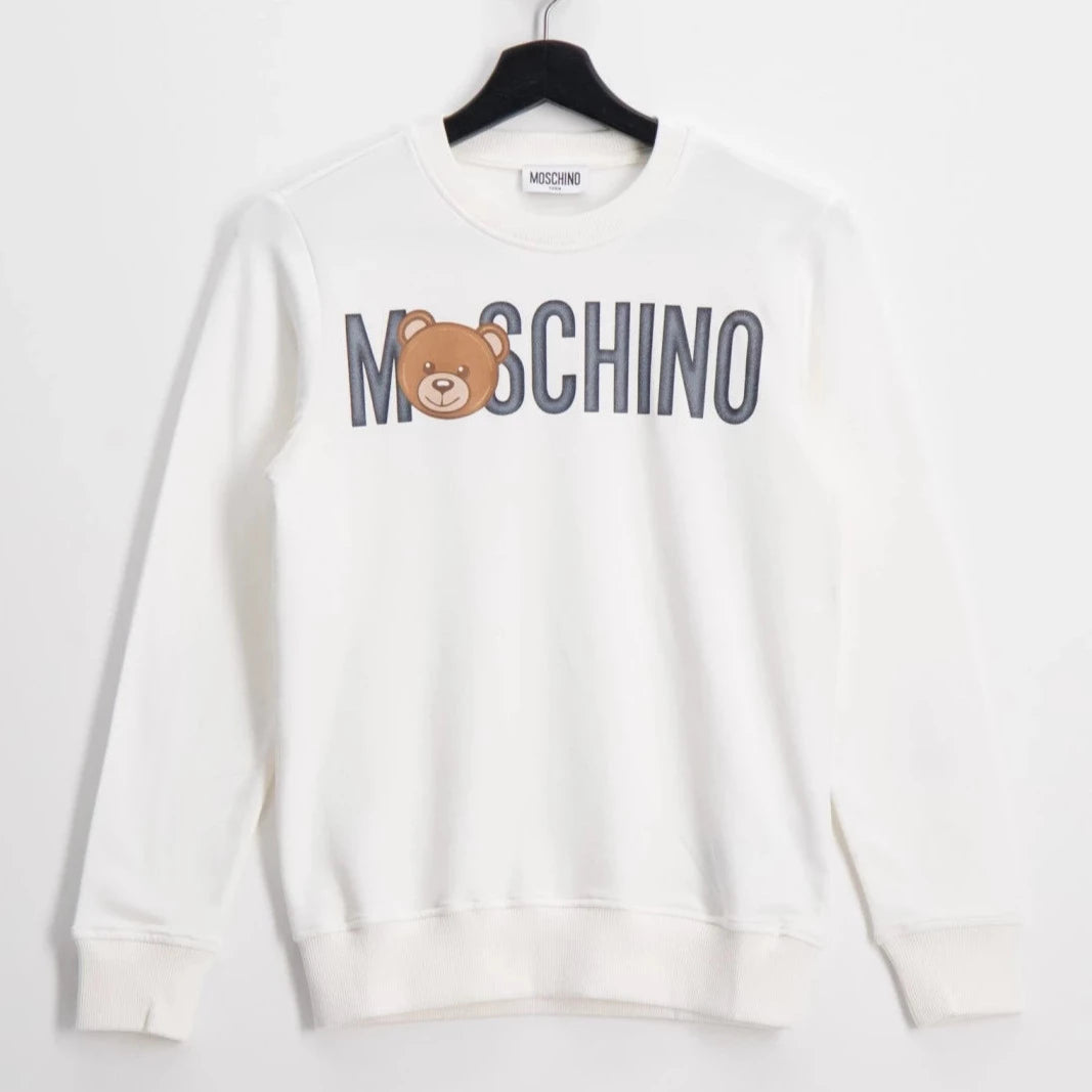 Moschino Kids Teddy Logo Sweatshirt White