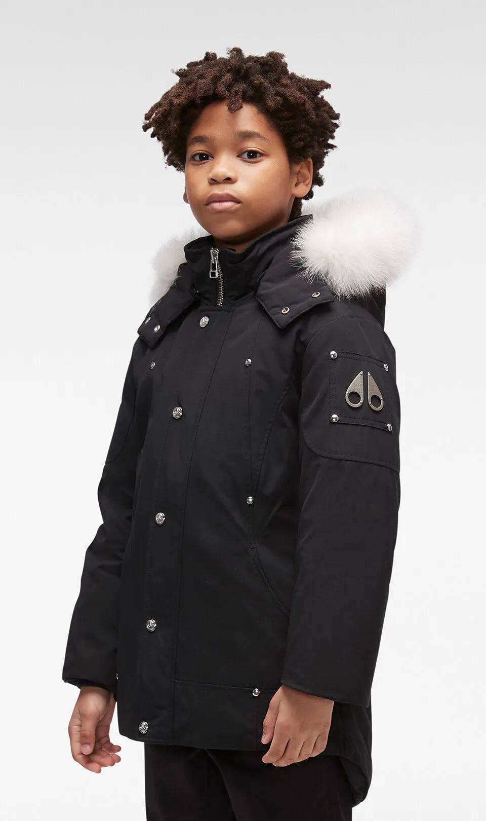 Moose Knuckles Kids Unisex Original Parka Winter Coat in Black