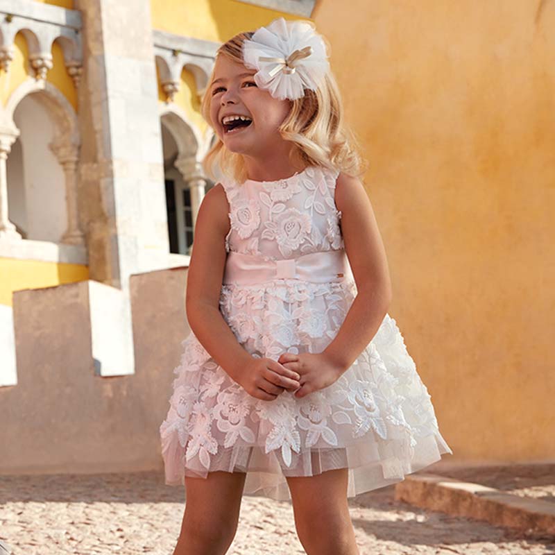 mayoral lace dress Mayoral - Flutter Sleeve Lace Dress