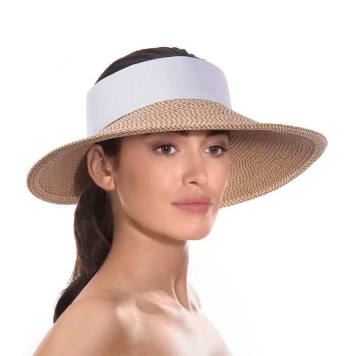 Eric Javits Squishee Halo 13301 Peanut/White Sun Hat