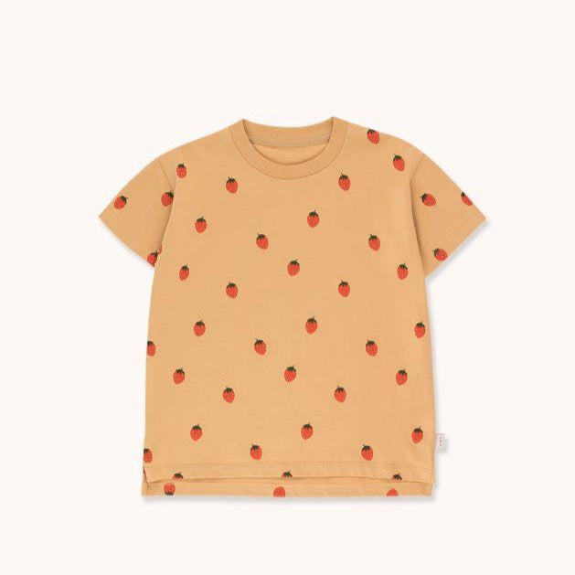 TINYCOTTONS STRAWBERRIES TEE 2y 半袖Tシャツ TINYCOTTONS Kids STRAWBERRIES TEE in toffee/red 021 – Mom