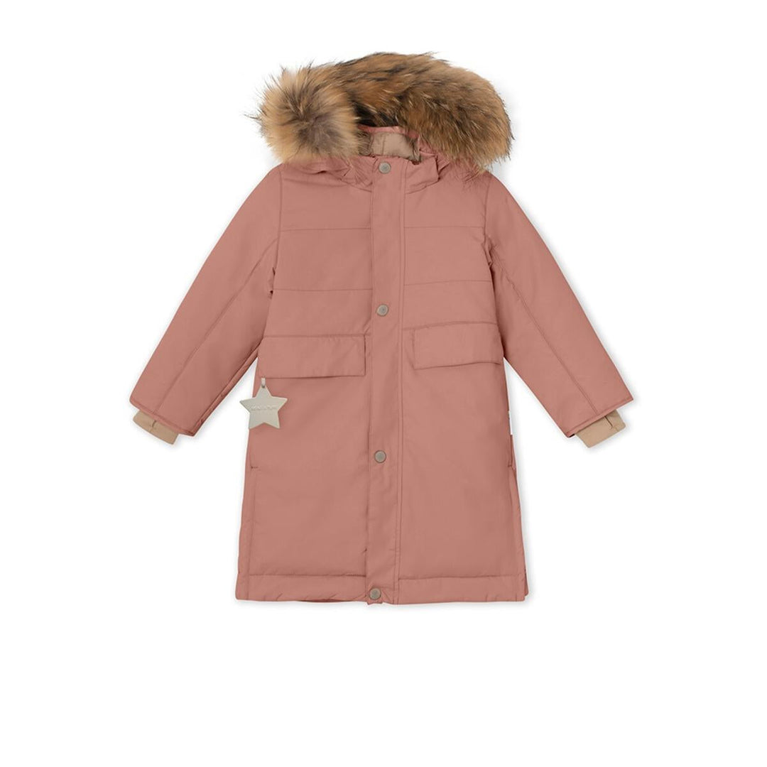 MINI A TURE Kids Vencasta Fleece Lined Winter Jacket w/Fur - Wood Rose