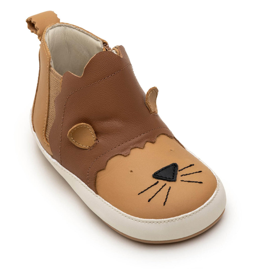 Tip Toey Joey Kids LION Sneakers - Hay / Burning Wood