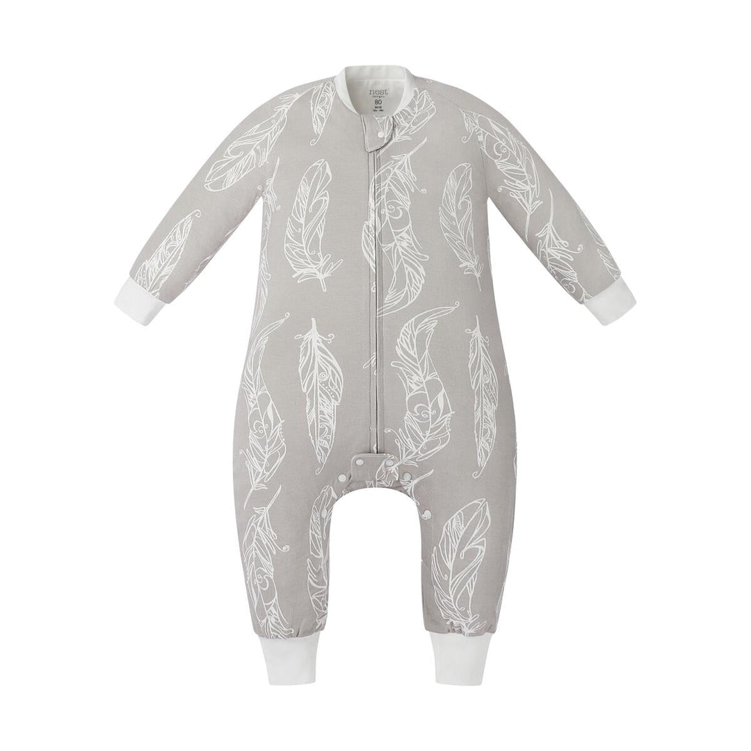 Nest 1.0 TOG Organic Cotton Long Sleeve Footed Sleep Suit - Feather Grey