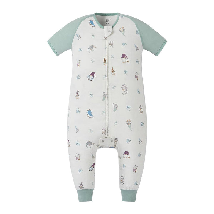 Nest Designs Kids/Baby 0.6 TOG Raglan Bamboo Pima Short Sleeve Footed Sleep Suit - Oh Gnome!