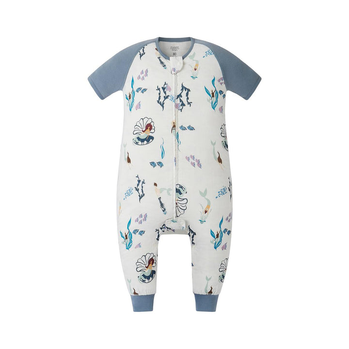 Nest 0.6 TOG Raglan Bamboo Pima Short Sleeve Footed Sleep Suit - Splish Splash