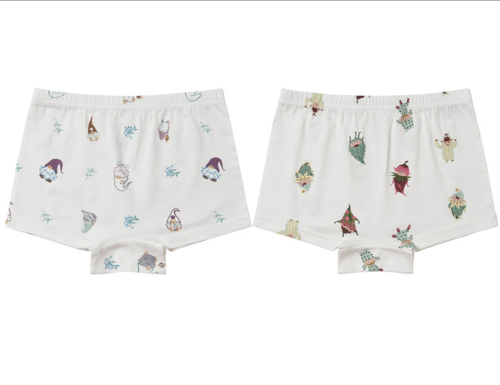 Nest Bamboo Avocado Jersey Girls Boy Short Underwear (2 Pack) - Magic Mischief