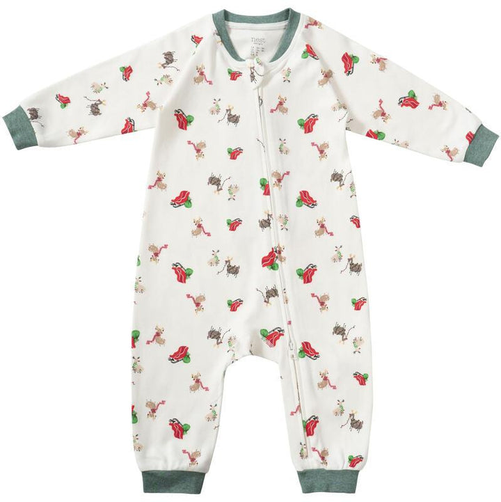 Nest Designs Baby Organic Cotton Long Sleeve Footless Sleeper - Sleigh All Day (Holiday)