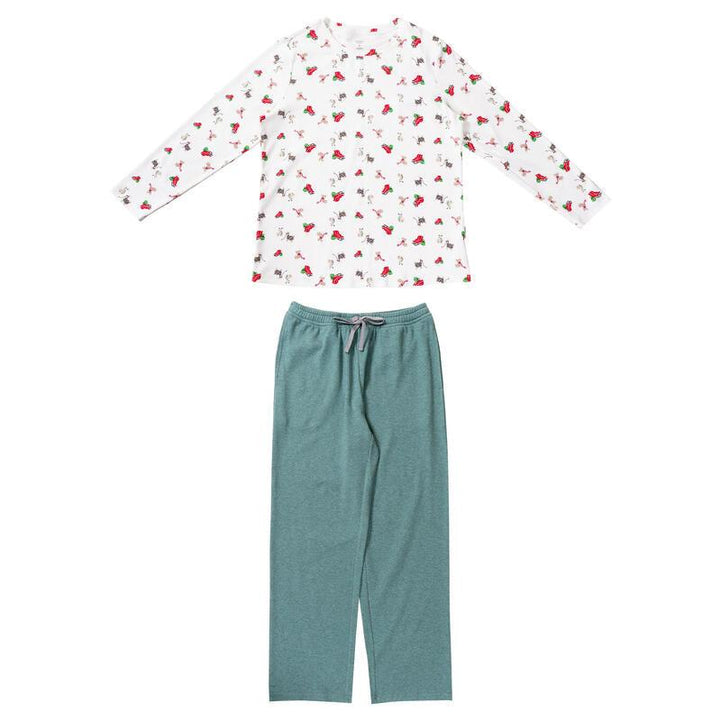 Nest Designs Women's Combed Cotton Long Sleeve Pj Set - Sleigh All Day (Holiday)