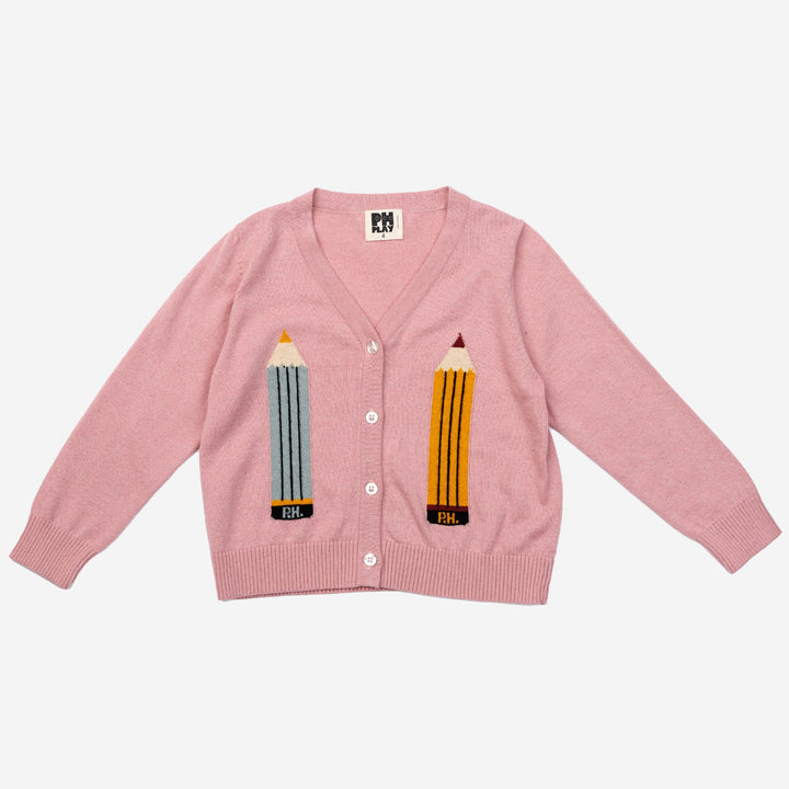 >Petite Hailey Kids Pencil Knit Cardigan - Pink