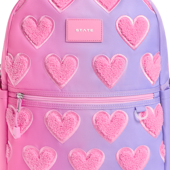 State Bags Kane Kids Backpack in Ombre Fuzzy Hearts