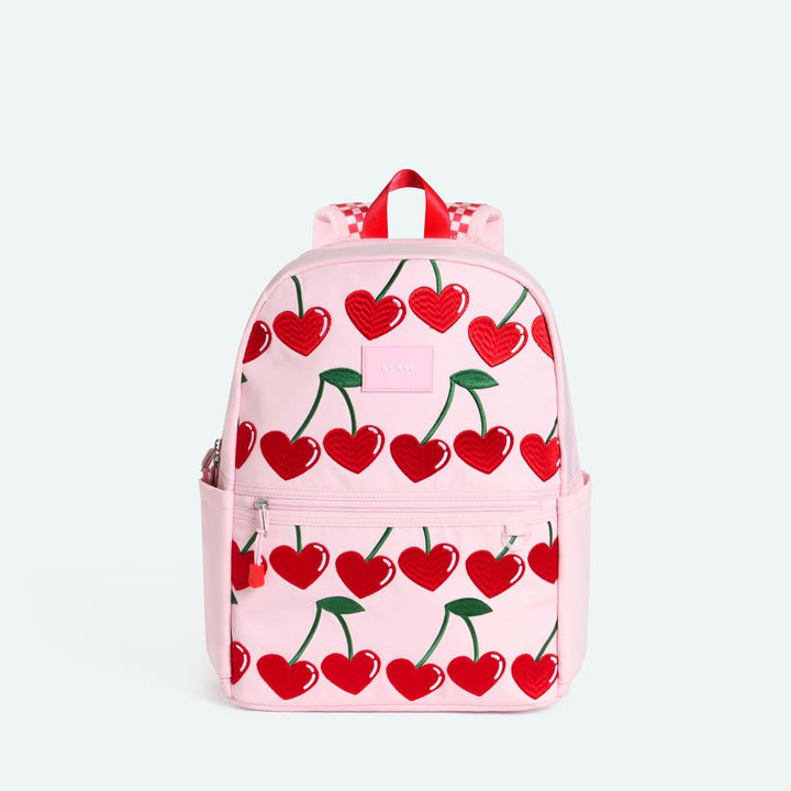 State Bags Kane Kids Double Pocket Backpack - CHERRY