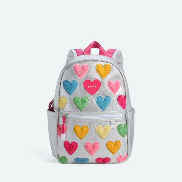 >State Bags Kane Kids Mini Backpack in HAPPY FUZZY HEARTS
