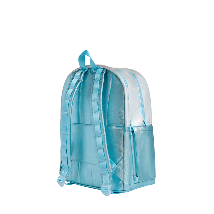 >State Bags Kane Kids Double Pocket Large Backpack in Blue Iridescent