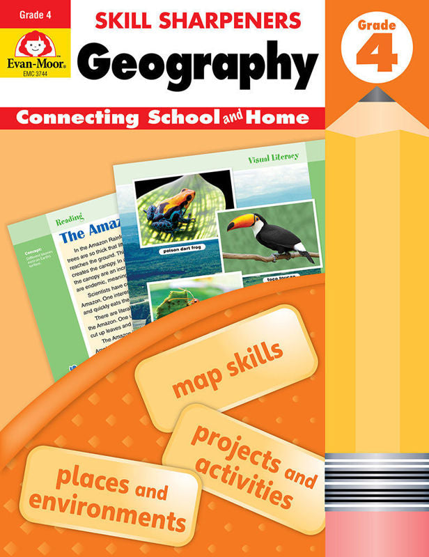Evan-Moor Skill Sharpeners Geography, Grade 4 - Activity Book