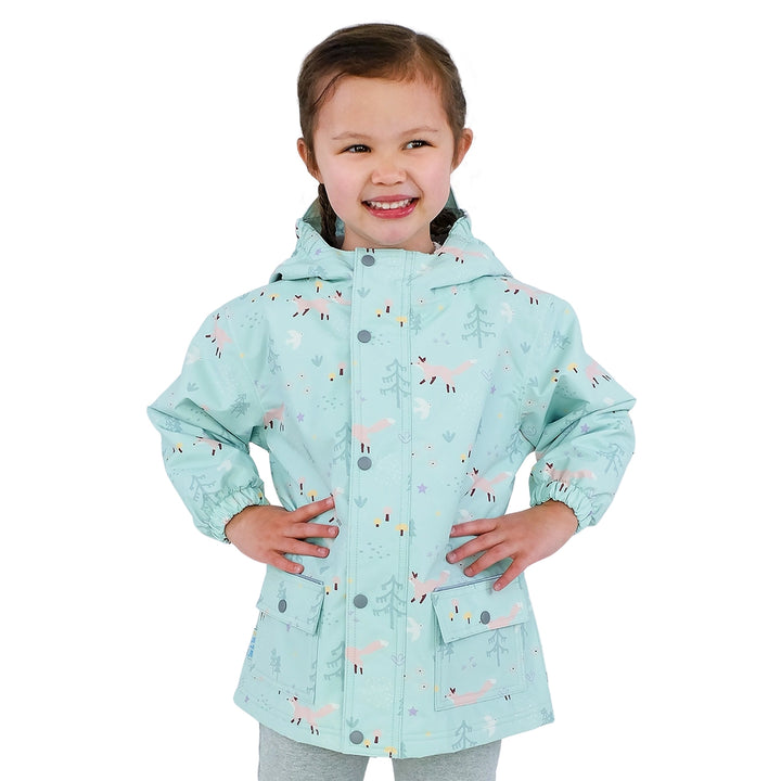 >Jan & Jul Kids Cozy-Dry Waterproof Jacket - Minty Forest