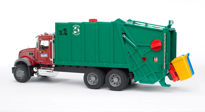 >Bruder 02812 MACK Granite Rear Loading Garbage truck 27.4 x 7.3 x 10.4 inch