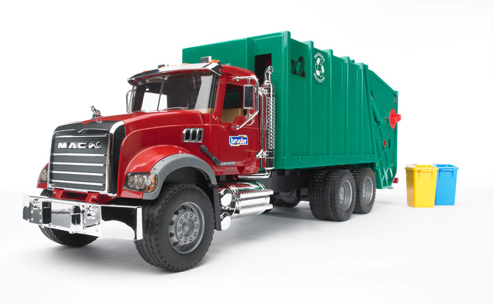 >Bruder 02812 MACK Granite Rear Loading Garbage truck 27.4 x 7.3 x 10.4 inch