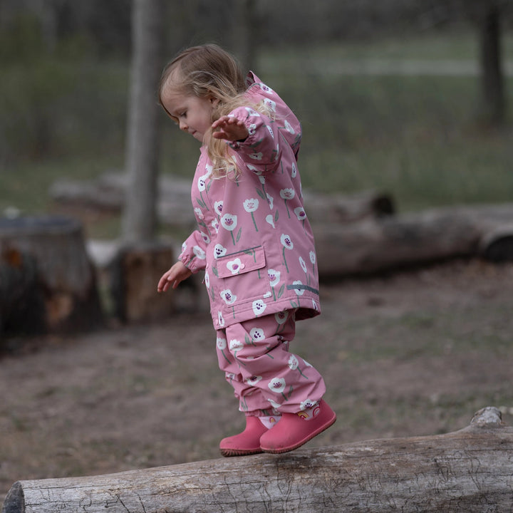 >Jan & Jul Kids Cozy-Dry Rain & Snow Pants - White Tulip