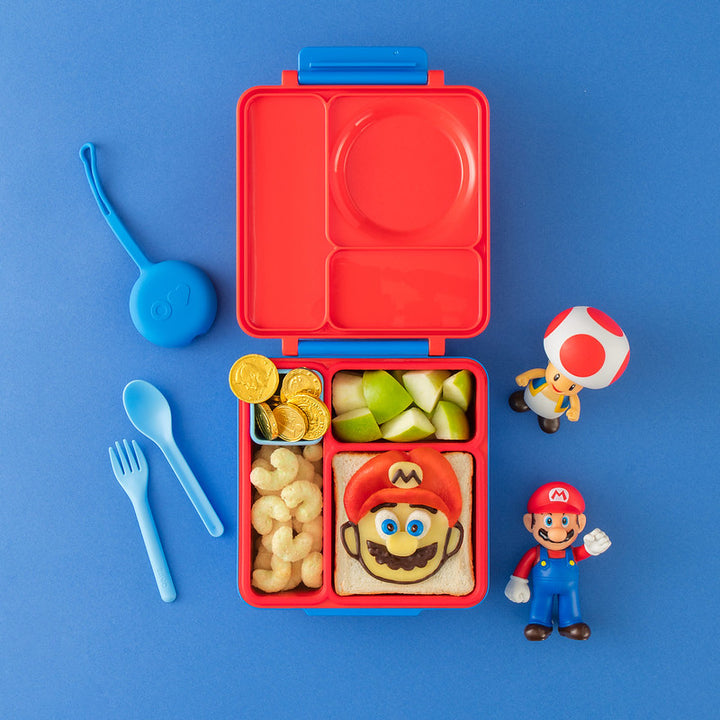 >OmieBox Lunch Box with Fork, Spoon + Pod Set (Scooter Red)