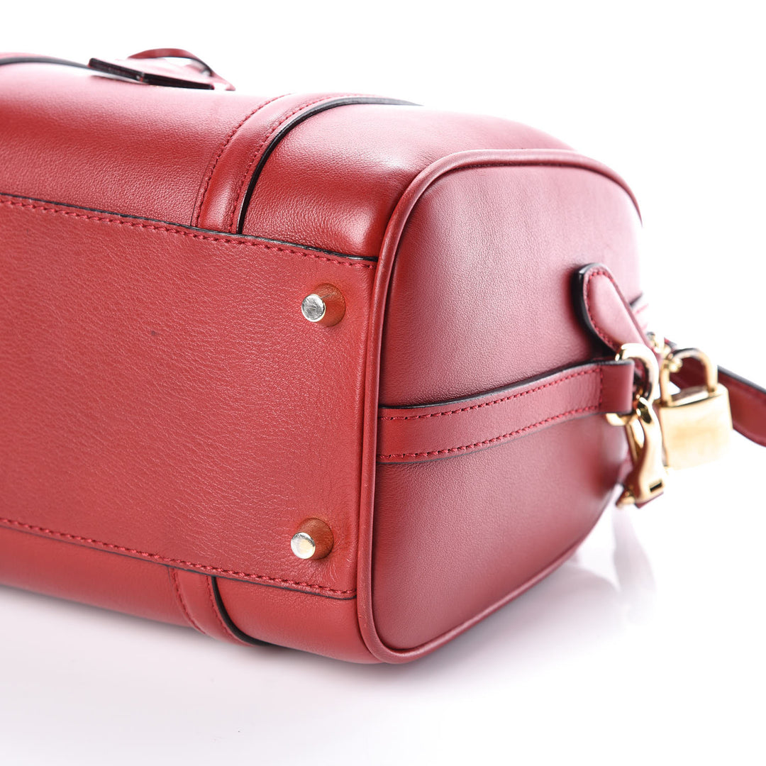 Burberry Small Alchester Boston Leather Handbag - Parade Red