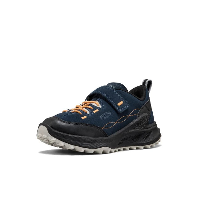 >KEEN Kids Jasper Zionic All-Terrain Traction Sneaker - NAVAL ACADEMY/FLAME ORANGE