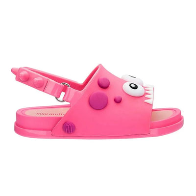 Mini Melissa Kids Boy/Girl Beach Slide Dino Sandals Shoes in Pink
