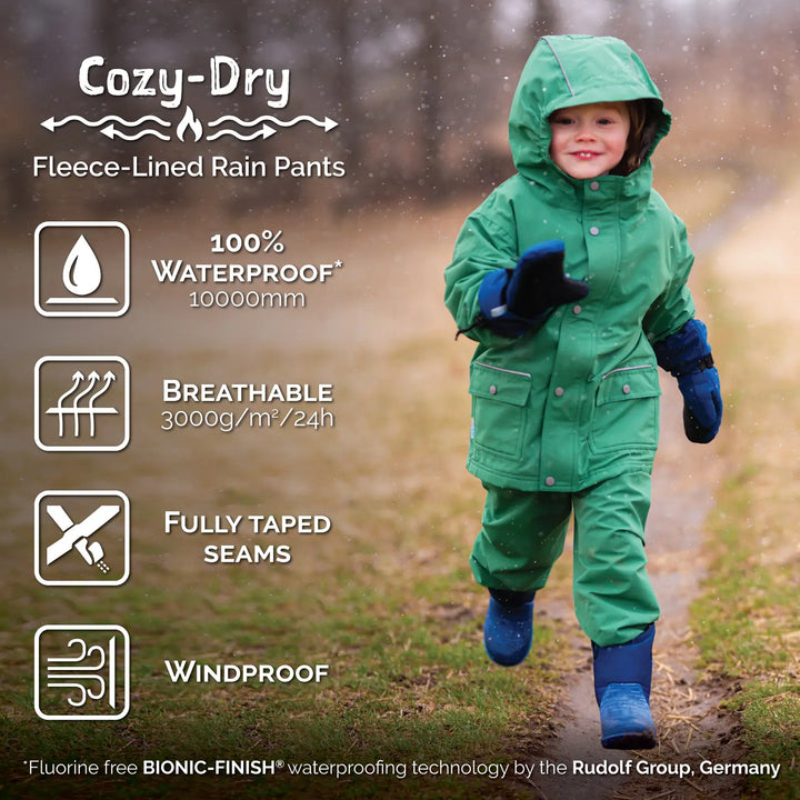 >Jan & Jul Kids Cozy-Dry Rain & Snow Pants - White Tulip