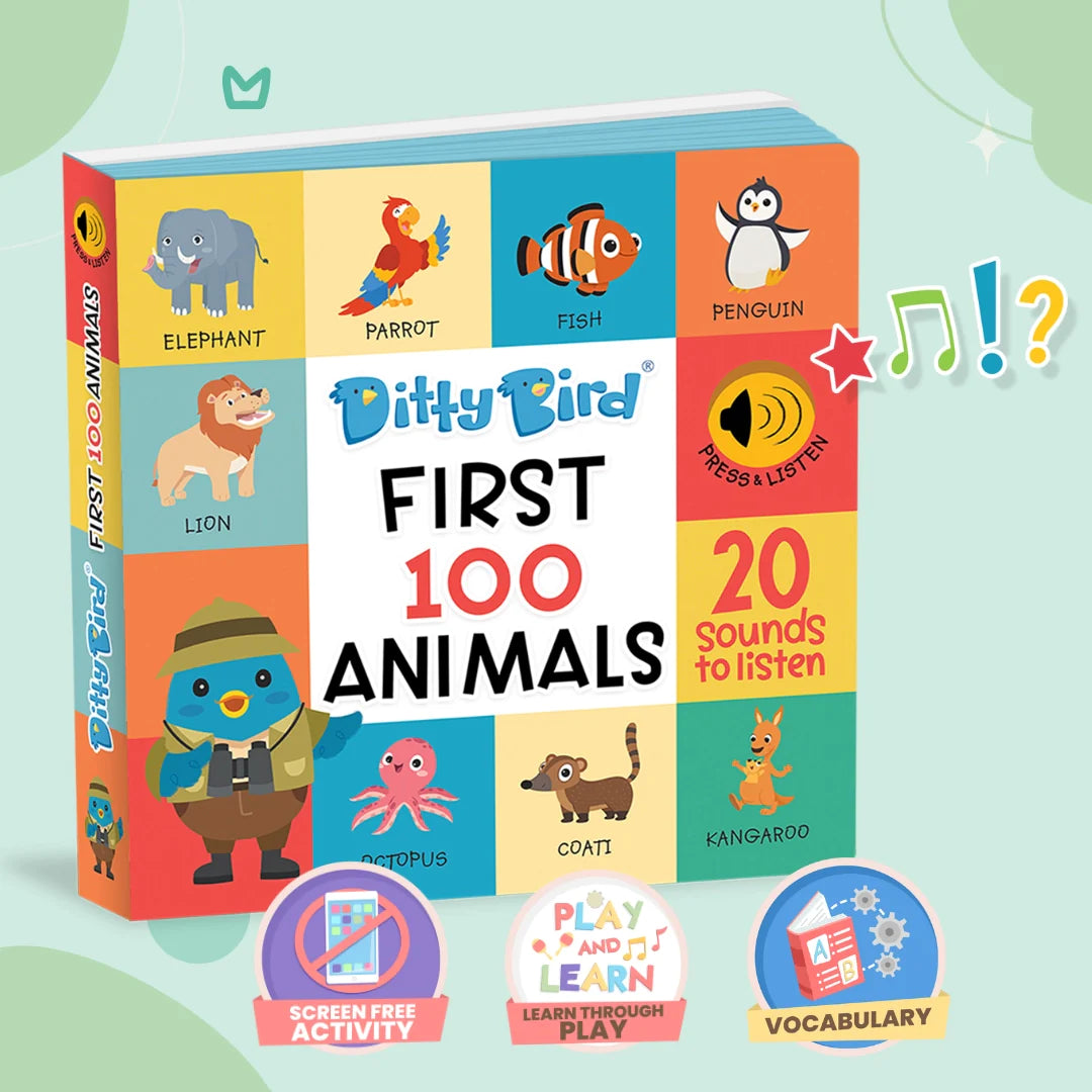 Ditty Bird Baby Sound Vocabulary Book: First 100 Animals