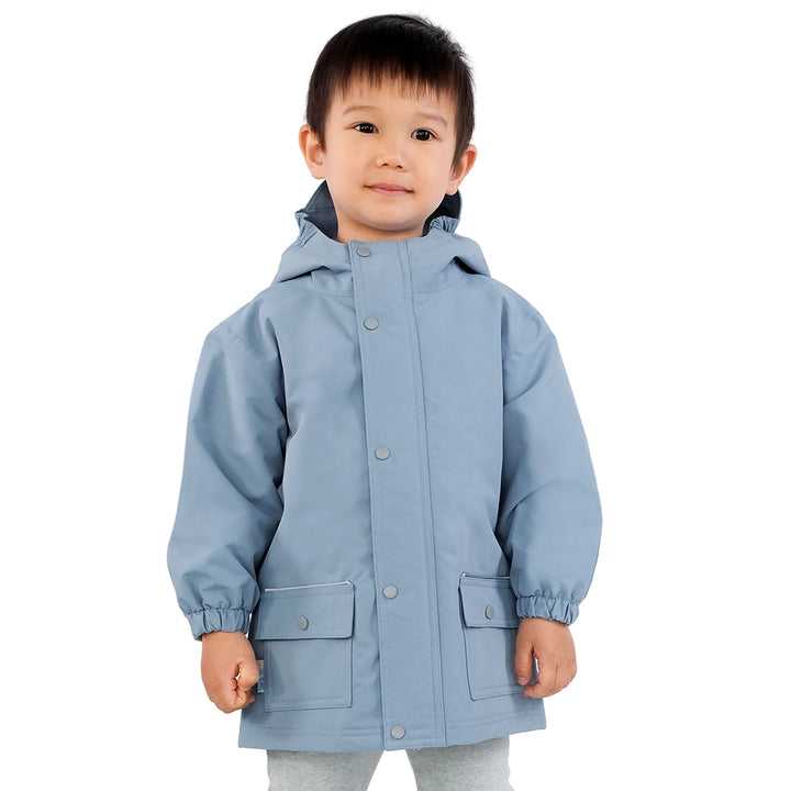 >Jan & Jul Kids Cozy-Dry Waterproof Jacket - Dusty Blue