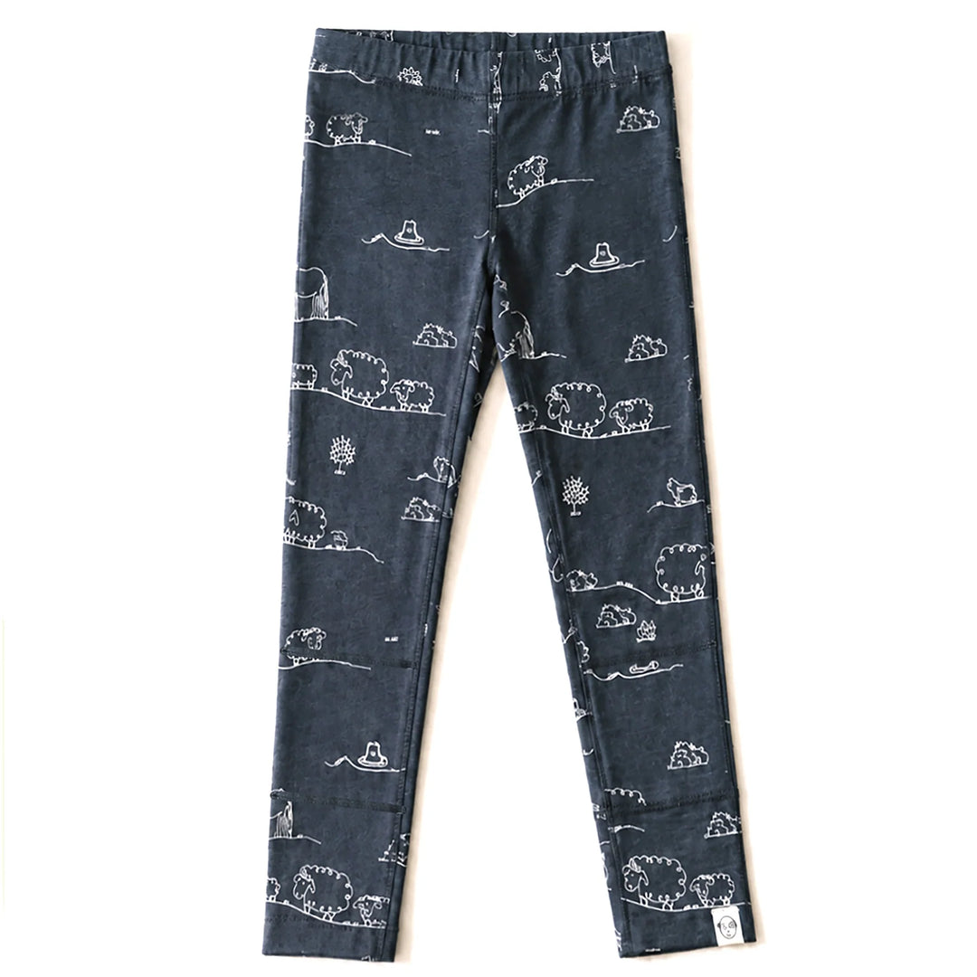 >Woolino Kids Merino Wool Base Layer Long Sleeve Top + Leggings Set - Farm